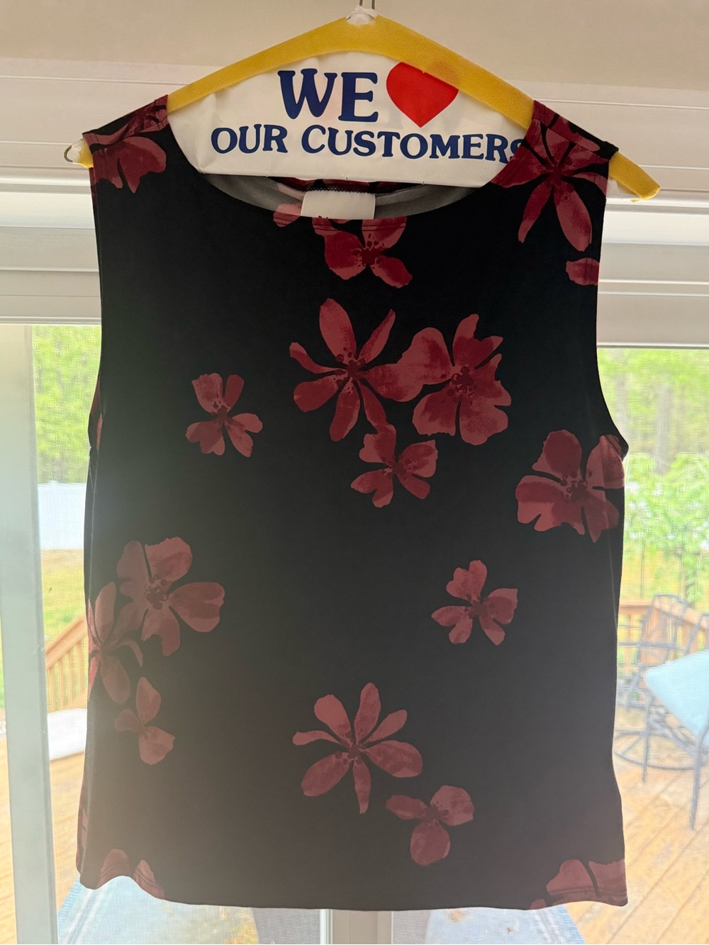 Reformation sleeveless floral print top, Size XL